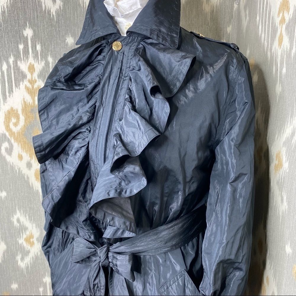 Ralph Lauren Black Luster Ruffled Nylon Windbreaker Jacket - Picture 4 of 16